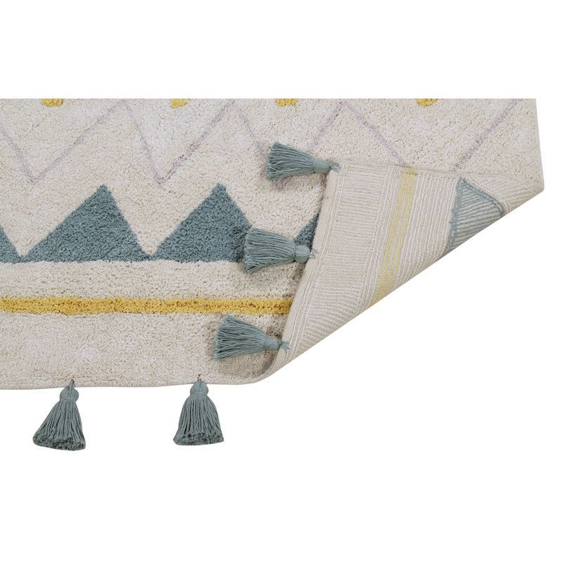 Lorena Canals <br/> Baumwollteppich Azteca waschbar <br/> Blau,Teppiche, Lorena Canals - SNOWFLAKE kindermöbel concept store