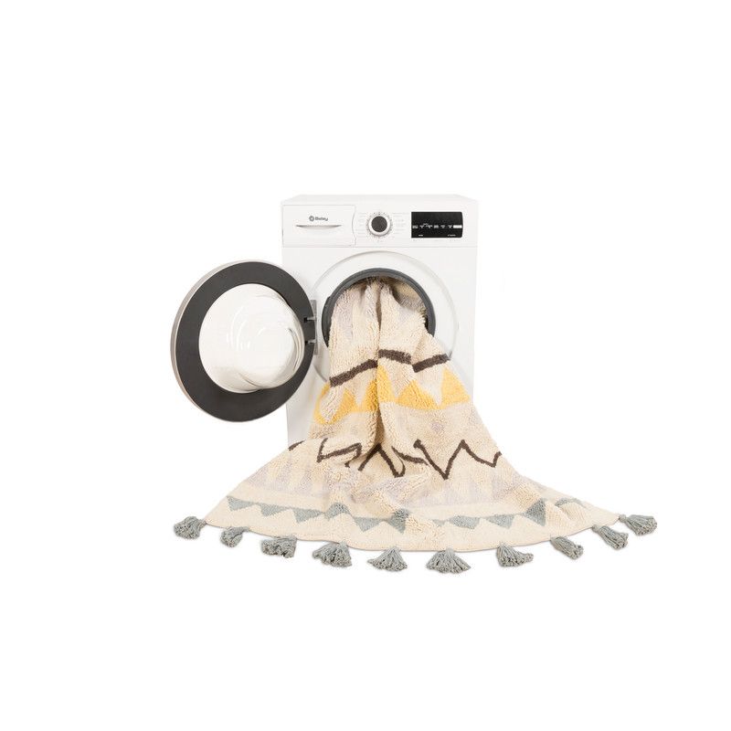 Lorena Canals <br/> Baumwollteppich Azteca waschbar <br/> Blau,Teppiche, Lorena Canals - SNOWFLAKE kindermöbel concept store