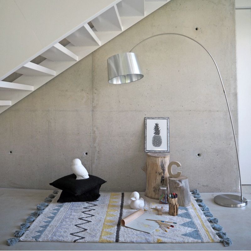 Lorena Canals <br/> Baumwollteppich Azteca waschbar <br/> Blau,Teppiche, Lorena Canals - SNOWFLAKE kindermöbel concept store