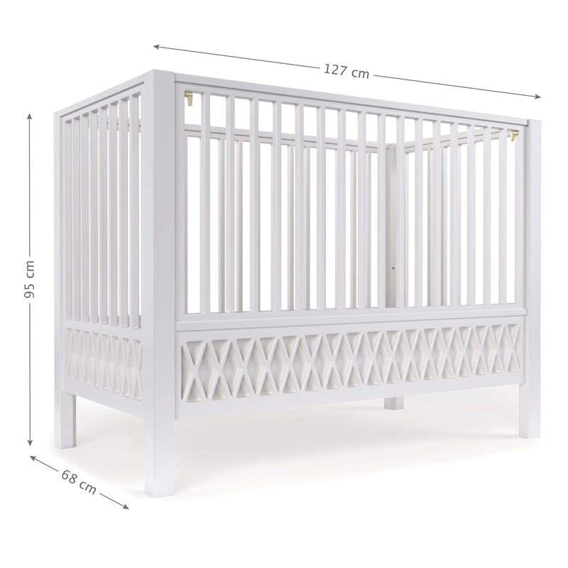 Cam Cam Copenhagen  Harlequin Babybett  White 60 x 120 cm - Online MY SNOWFLAKE