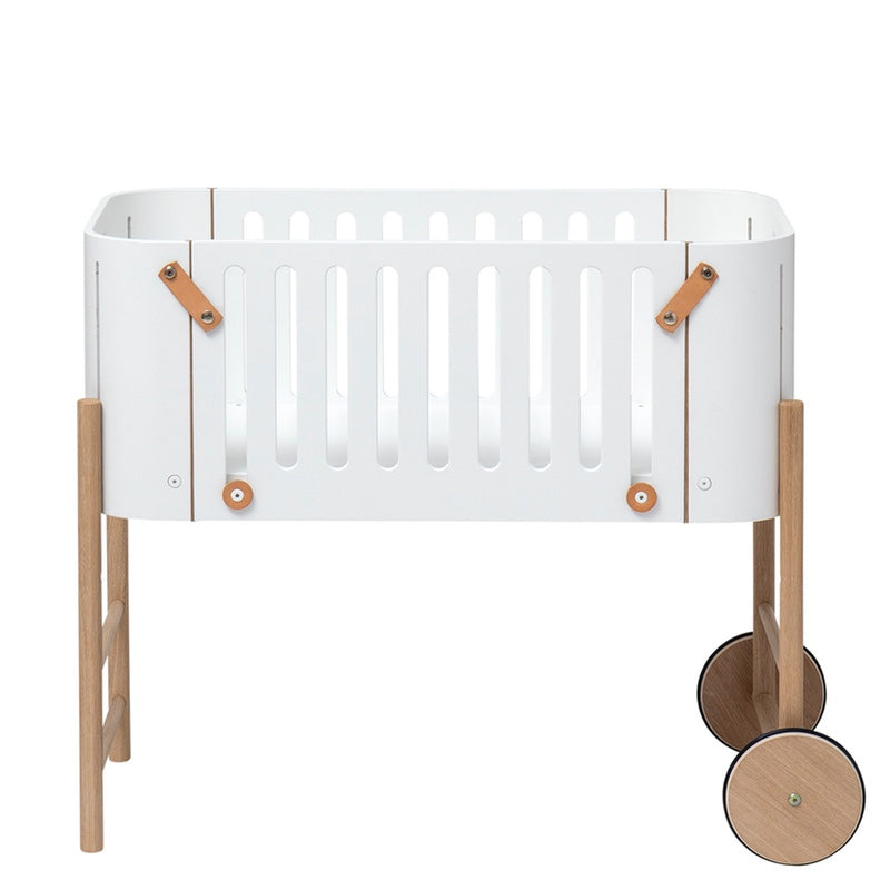 Oliver Furniture  Wood Beistellbett/Stubenwagen inkl. Umbauset zur Bank  Weiss/Eiche - Online MY SNOWFLAKE