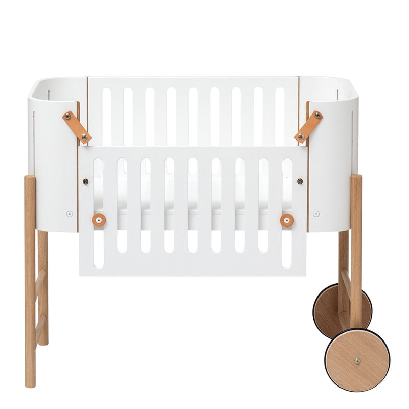 Oliver Furniture  Wood Beistellbett/Stubenwagen inkl. Umbauset zur Bank  Weiss/Eiche - Online MY SNOWFLAKE
