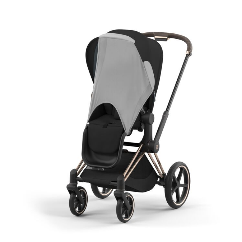 Buggy in Schwarz von Cybex mit grauem Sonnensegel. 