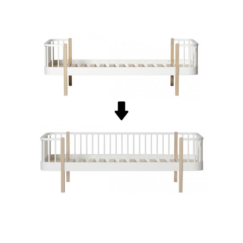 Oliver Furniture <br/> Umbauset Wood <br/> Einzelbett zum Bettsofa <br/> Weiss/Eiche,Einzelbetten, Oliver Furniture - SNOWFLAKE kindermöbel concept store