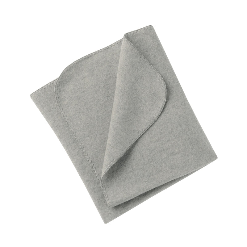 Engel  Babydecke mit Muschelkante  Hellgrau Melange - Online MY SNOWFLAKE