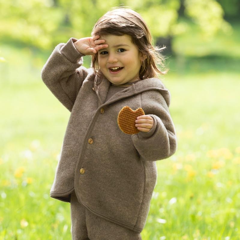 Engel  Wollfleece Kapuzenjacke  Walnuss Melange - Online MY SNOWFLAKE
