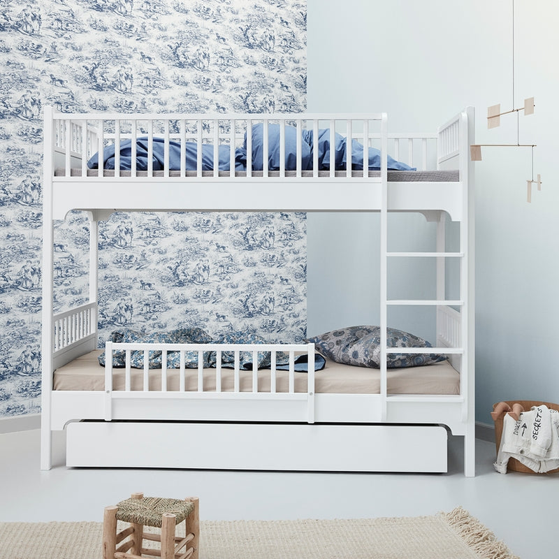 Oliver Furniture Kit de conversion Seaside Classic lit semi-haut mezzanine en lit superposé, échelle droite 90x200 cm Blanc