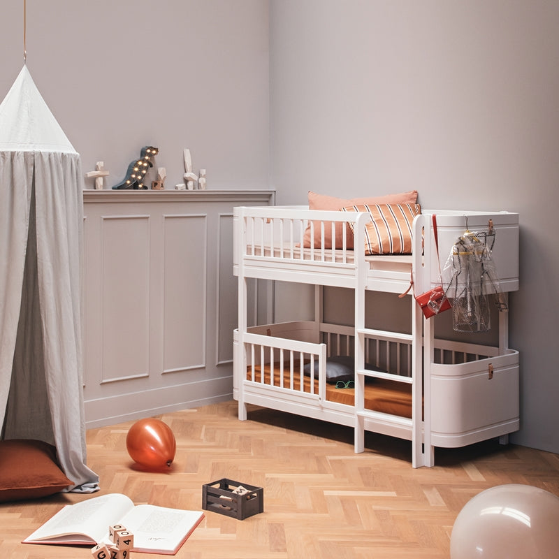 Oliver Furniture Conversion kit Wood Mini+ 2 junior beds to mid-high bunk bed White