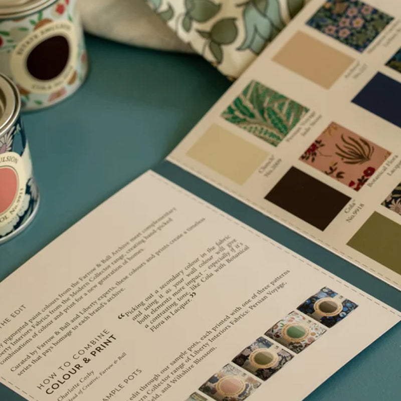 Farrow & Ball Colour Card 'Curated by Liberty' Archive Collection 15 Shades