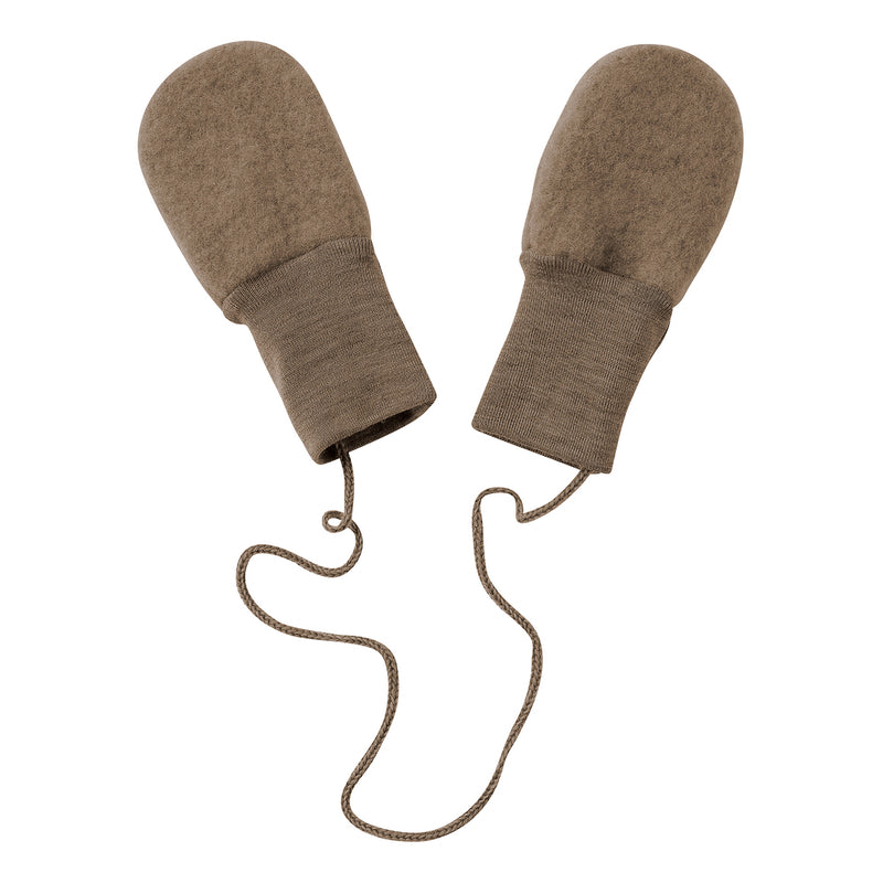 Engel  Baby Wollfleece Fäustlinge  Walnuss Melange