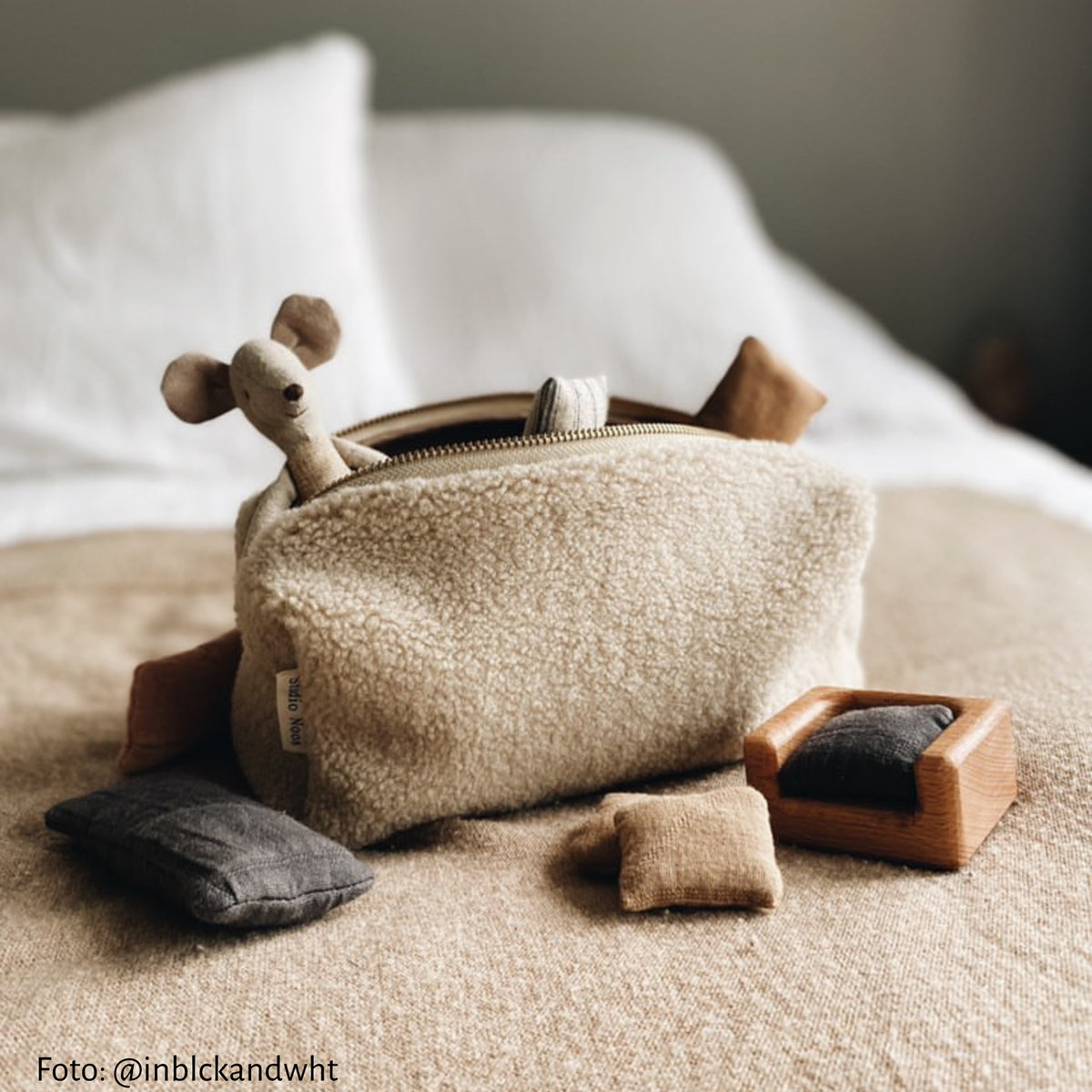 Studio Noos  Necessaire Teddy 'Pouch'  Ecru - Online MY SNOWFLAKE