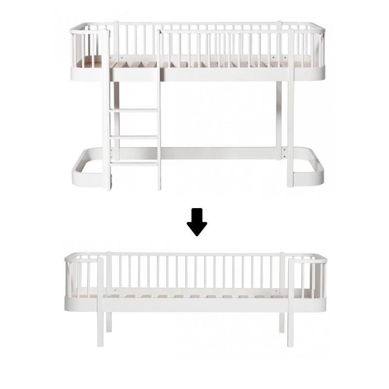 Oliver Furniture <br/> Umbauset Wood <br/> Halbhohes Hochbett zum Bettsofa <br/> Weiss,Hochbetten, Oliver Furniture - SNOWFLAKE kindermöbel concept store