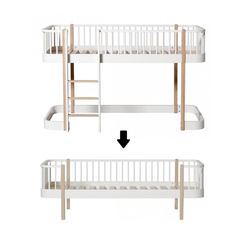 Oliver Furniture <br/> Umbauset Wood <br/> Halbhohes Hochbett zum Bettsofa <br/> Weiss/Eiche,Hochbetten, Oliver Furniture - SNOWFLAKE kindermöbel concept store