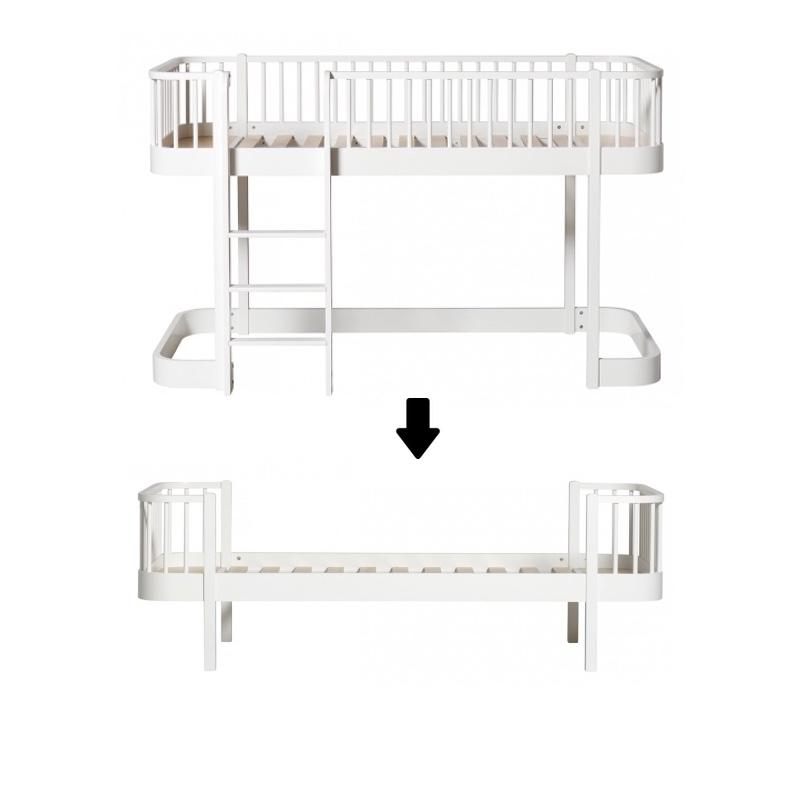 Oliver Furniture <br/> Umbauset Wood <br/> Halbhohes Hochbett zum Einzelbett <br/> Weiss,Hochbetten, Oliver Furniture - SNOWFLAKE kindermöbel concept store