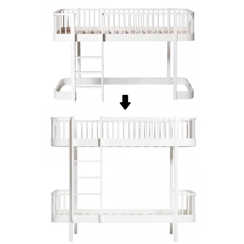 Oliver Furniture <br/> Umbauset Wood <br/> Halbhohes Hochbett zum Etagenbett <br/> Weiss,Hochbetten, Oliver Furniture - SNOWFLAKE kindermöbel concept store