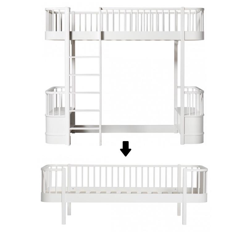 Oliver Furniture <br/> Umbauset Wood <br/> Hochbett zum Bettsofa <br/> Weiss,Hochbetten, Oliver Furniture - SNOWFLAKE kindermöbel concept store