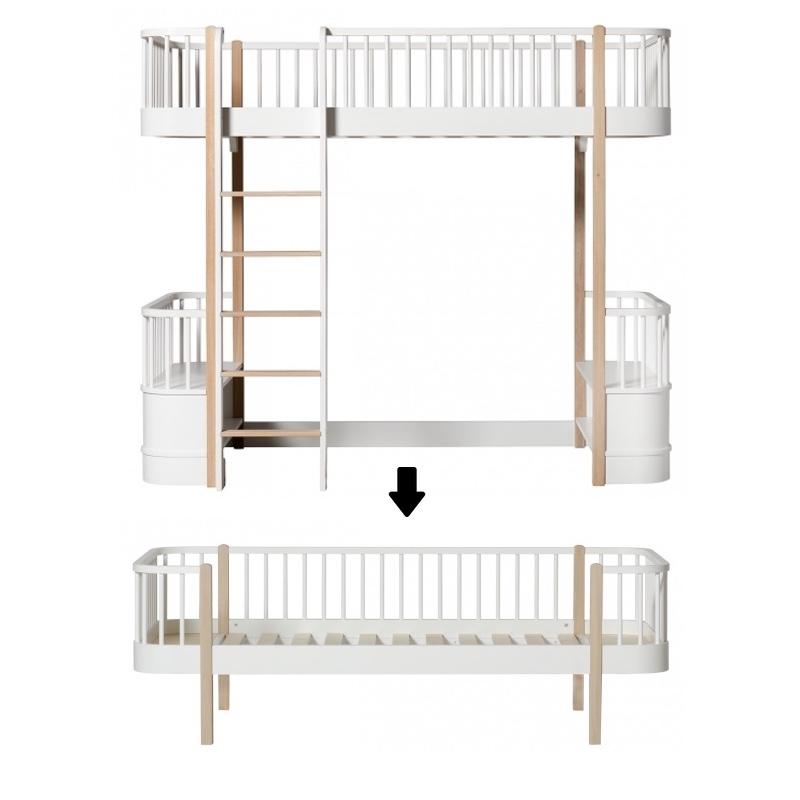 Oliver Furniture <br/> Umbauset Wood <br/> Hochbett zum Bettsofa <br/> Weiss/Eiche,Hochbetten, Oliver Furniture - SNOWFLAKE kindermöbel concept store