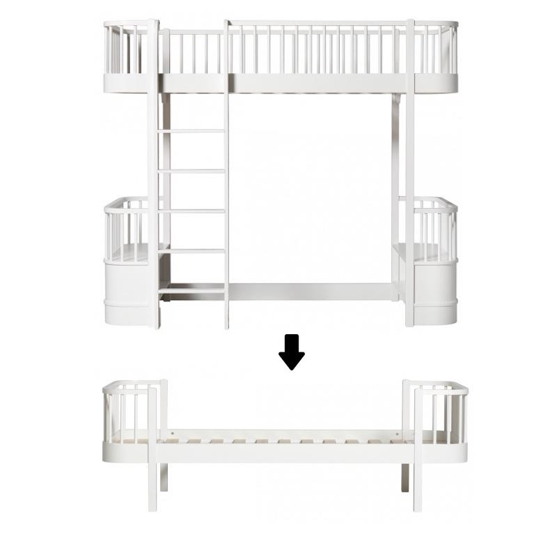 Oliver Furniture <br/> Umbauset Wood <br/> Hochbett zum Einzelbett <br/> Weiss,Hochbetten, Oliver Furniture - SNOWFLAKE kindermöbel concept store