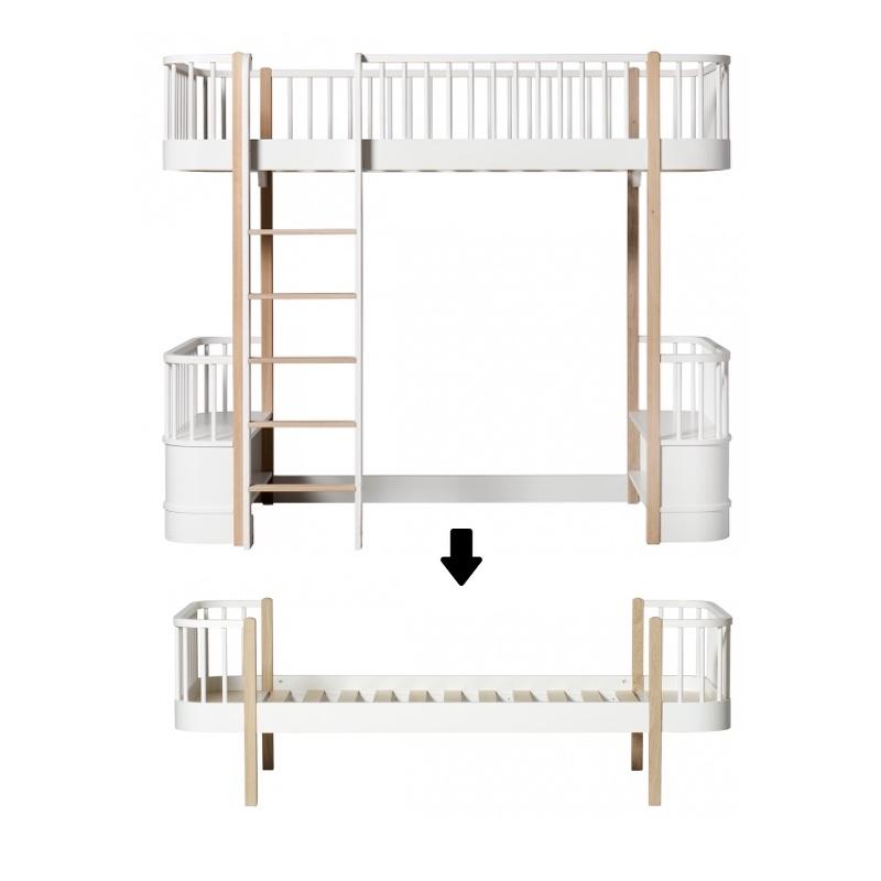 Oliver Furniture <br/> Umbauset Wood <br/> Hochbett zum Einzelbett <br/> Weiss/Eiche,Hochbetten, Oliver Furniture - SNOWFLAKE kindermöbel concept store