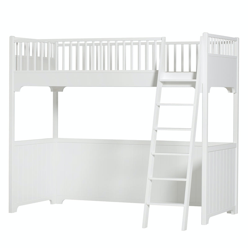 Oliver Furniture  Umbauset Seaside  Etagenbett mit gerader Leiter zum Hochbett  Weiss - Online MY SNOWFLAKE