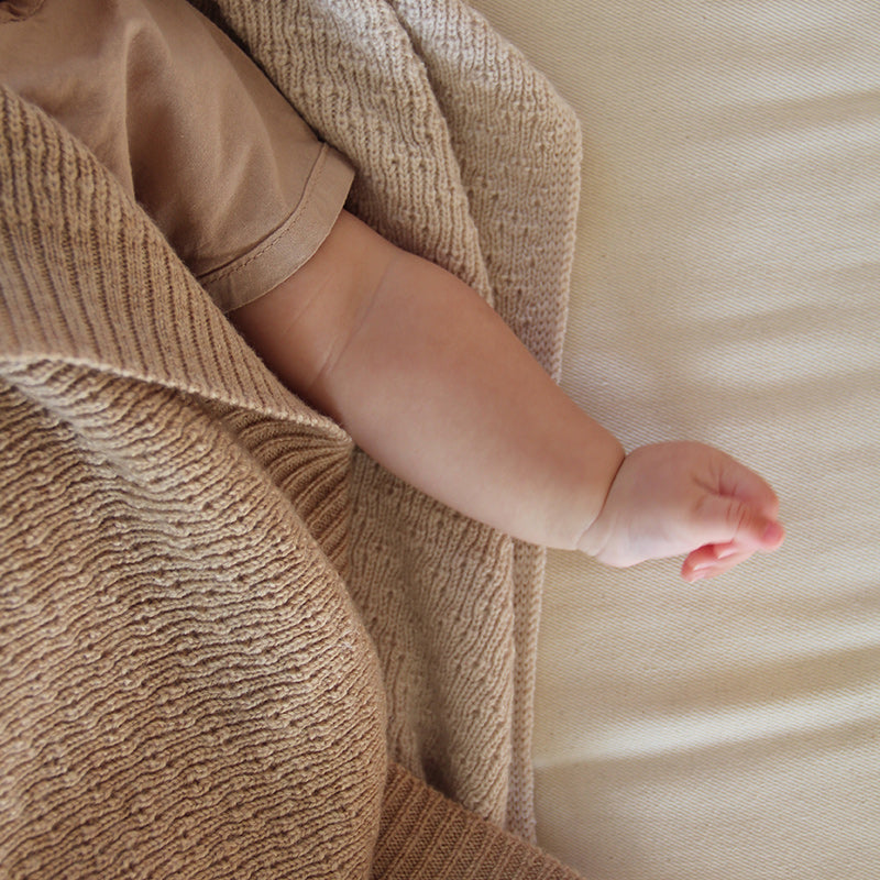 Hvid  Babydecke Dora  Sand - Online MY SNOWFLAKE