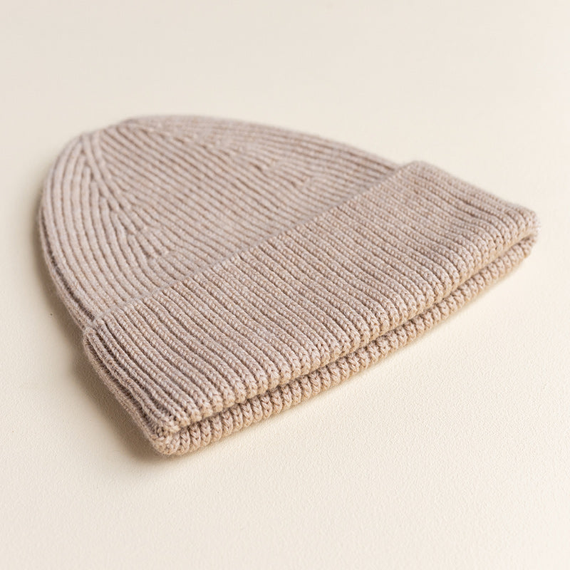 Hvid  Kids Beanie Fonzie  Sand - Online MY SNOWFLAKE