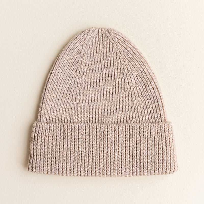 Hvid  Kids Beanie Fonzie  Sand - Online MY SNOWFLAKE