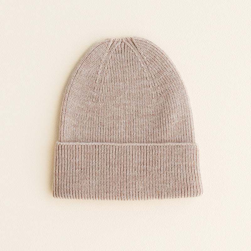 Hvid  Newborn Beanie Fonzie Sand - Online MY SNOWFLAKE