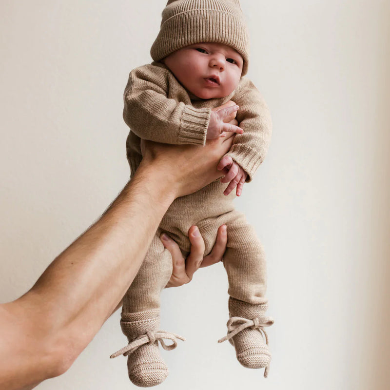 Hvid  Baby Strickhose 'Guido'  Sand - Online MY SNOWFLAKE