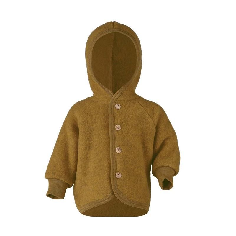 Engel  Wollfleece Kapuzenjacke  Safran Melange - Online MY SNOWFLAKE