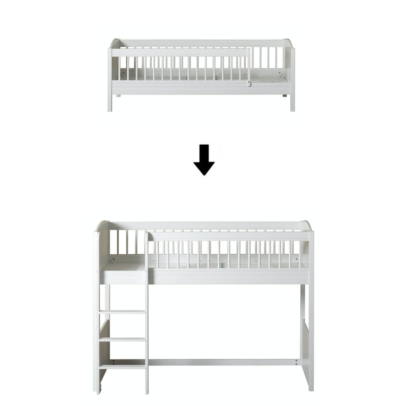 Oliver Furniture Conversion Kit Seaside Lille+ Junior Bed to Mid-High Loft Bed White