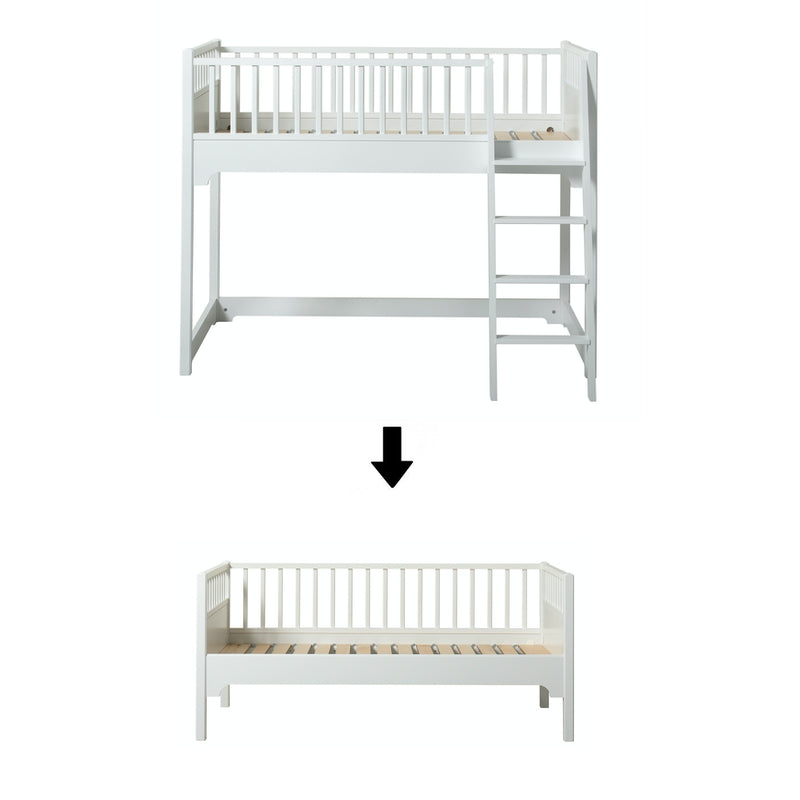 Oliver Furniture Kit de conversion Seaside Classic lit semi-haut mezzanine en canapé-lit junior - blanc