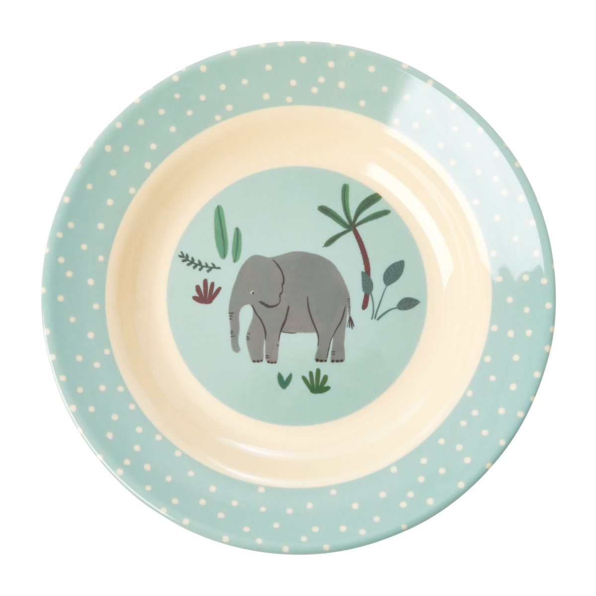 Rice  Melamin Kinderteller tief 'Jungle Animals'  Blau - Online MY SNOWFLAKE