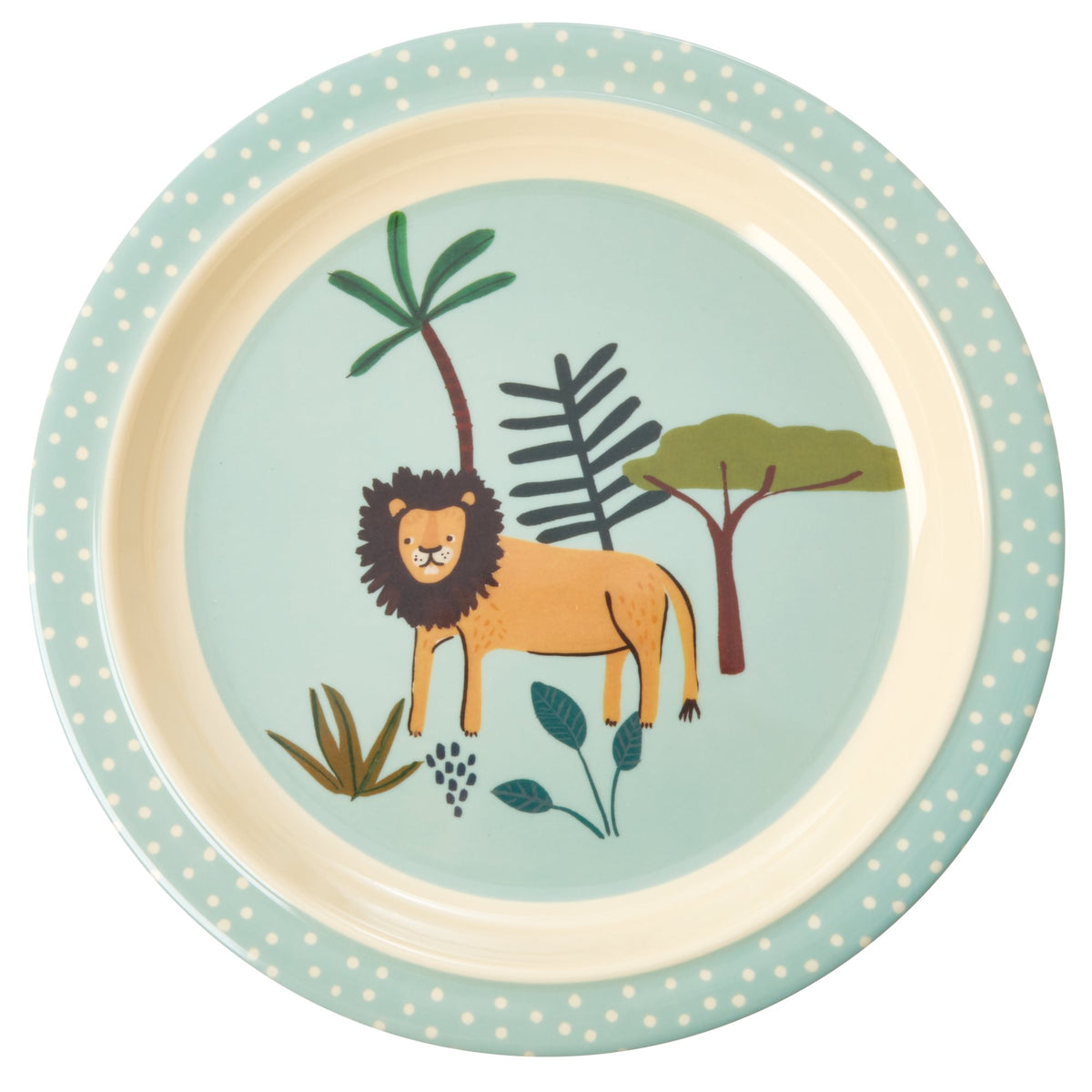 Rice  Melamin Kinderteller “Jungle Animals' Blau - Online MY SNOWFLAKE