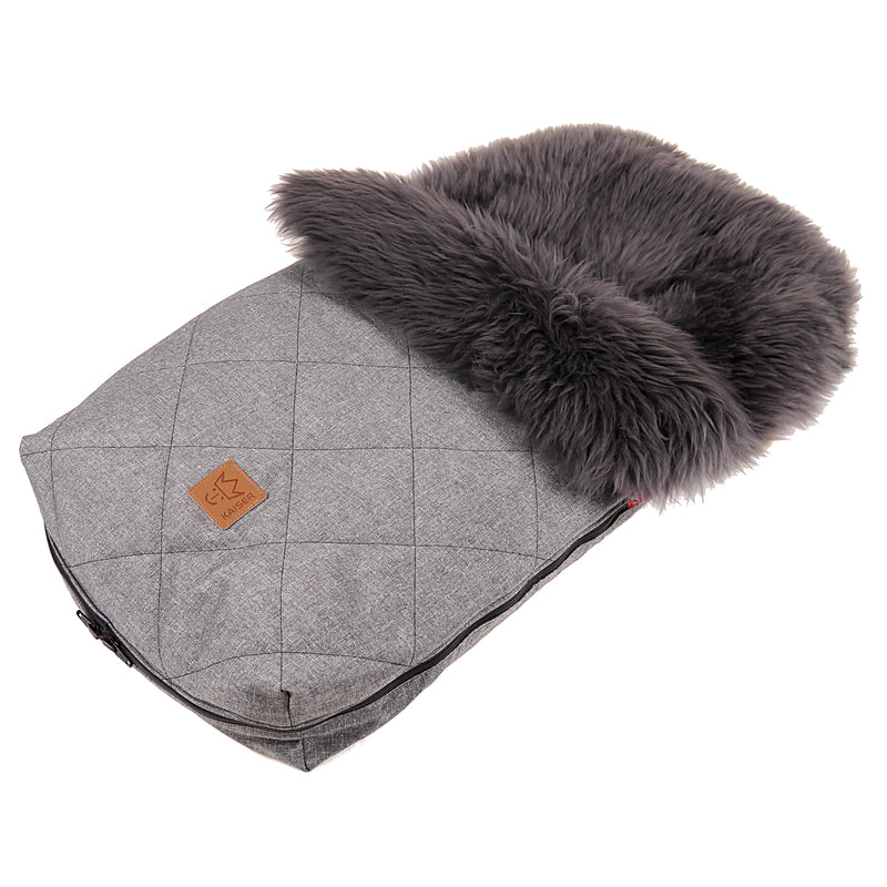 Kaiser Chancelière en peau d'agneau pour poussette 'Nelly Early Grey' Anthracite chiné