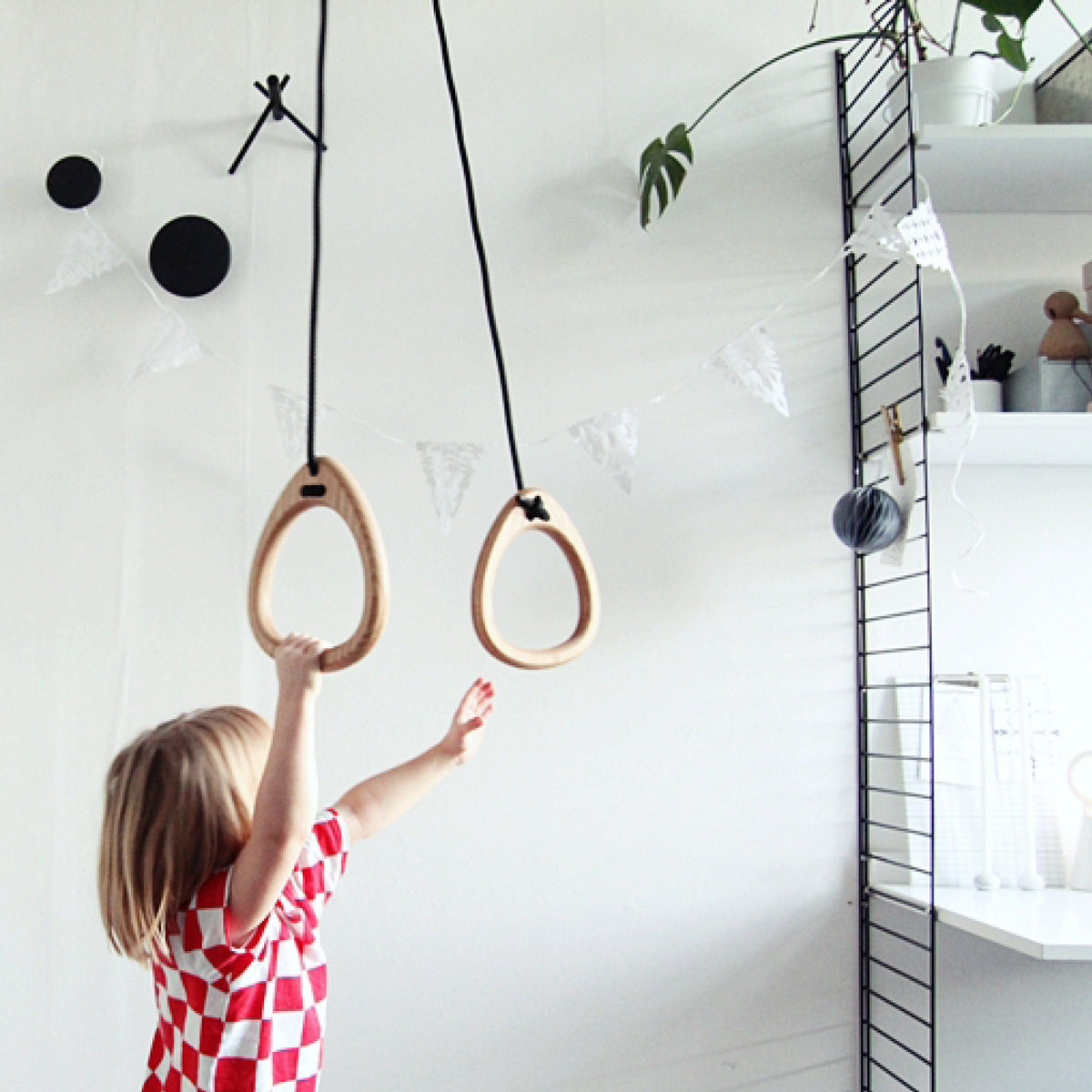 Lillagunga Gymnastic Rings 'Rings' Oak/Black