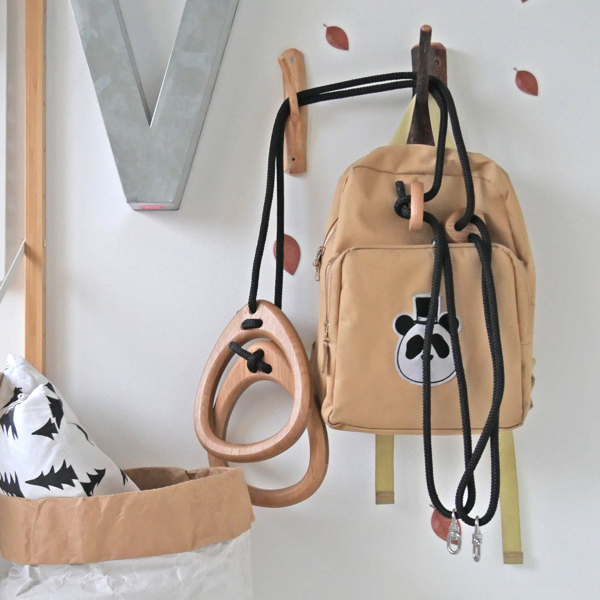 Lillagunga Gymnastic Rings 'Rings' Oak/Black