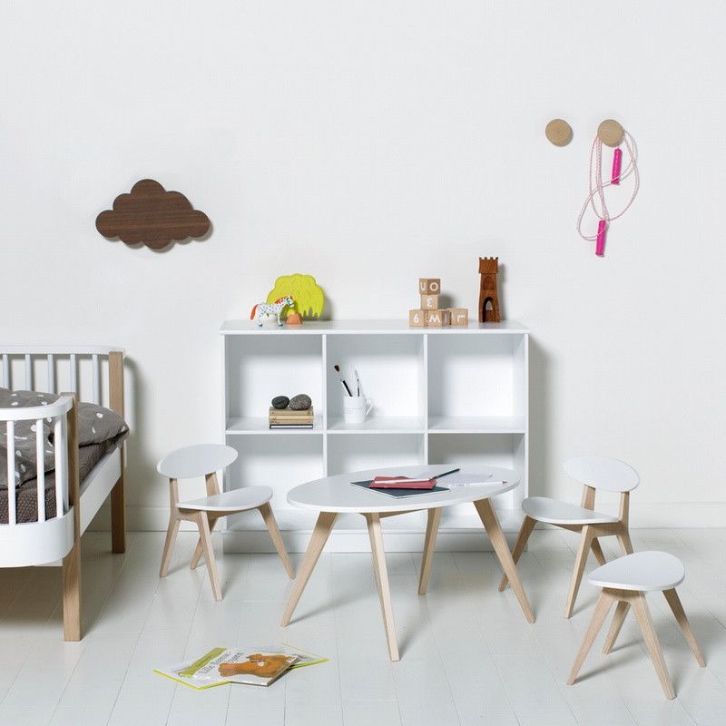 Oliver Furniture <br/> Kindertisch PingPong Wood <br/> Weiss/Eiche,Tische, Oliver Furniture - SNOWFLAKE kindermöbel concept store