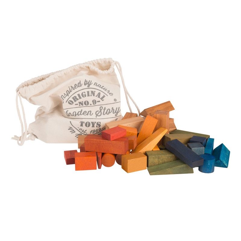 Wooden Story <br/> 50 XL Holzklötze im Sack <br/> Regenbogen,Holzspielzeug, Wooden Story - SNOWFLAKE kindermöbel concept store