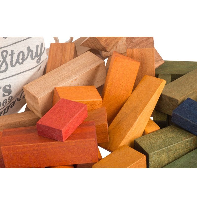 Wooden Story <br/> 50 XL Holzklötze im Sack <br/> Regenbogen,Holzspielzeug, Wooden Story - SNOWFLAKE kindermöbel concept store