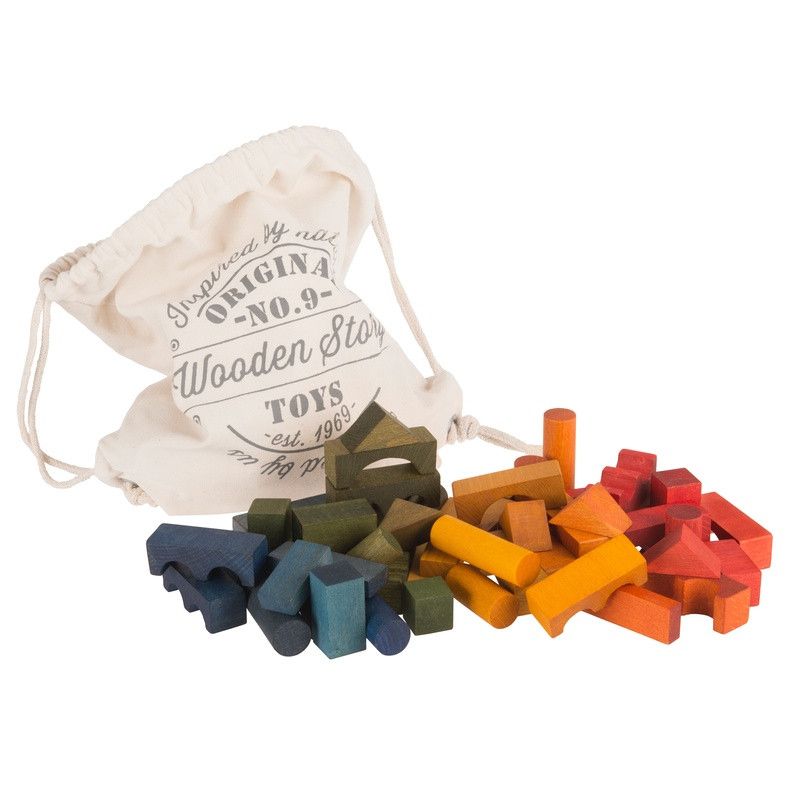 Wooden Story <br/> 100 Holzklötze im Sack <br/> Regenbogen,Holzspielzeug, Wooden Story - SNOWFLAKE kindermöbel concept store
