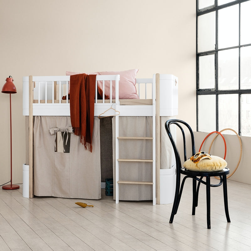 Oliver Furniture  Umbauset Wood Mini+ Basic zum halbhohen Hochbett  Weiss/Eiche - Online MY SNOWFLAKE