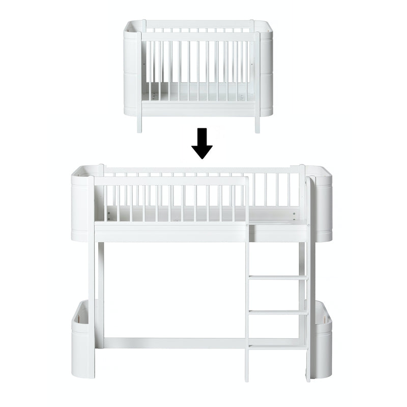 Oliver Furniture  Umbauset Wood Mini+ zum halbhohen Hochbett  Weiss - Online MY SNOWFLAKE