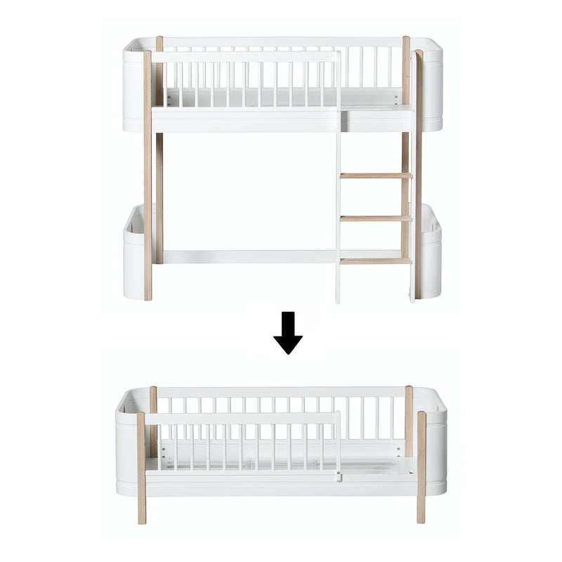 Oliver Furniture  Umbauset Wood Mini+ halbhohes Hochbett zum Juniorbett  Weiss/Eiche - Online MY SNOWFLAKE