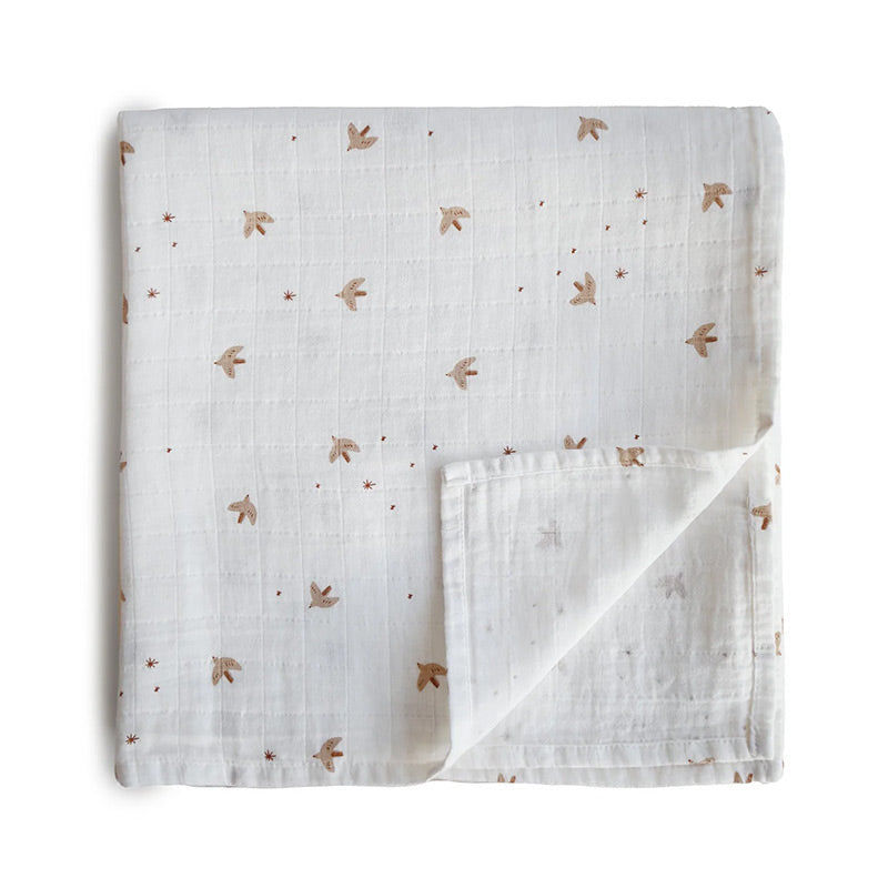Mushie  Musselin Swaddle  Sparrow - Online MY SNOWFLAKE