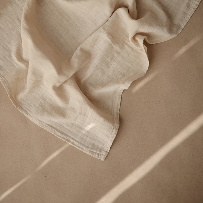 Mushie 3-pack Muslin Swaddles Fog