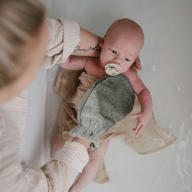 Mushie  2er Set Waschlappen  Moss