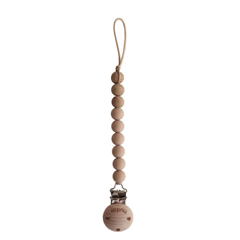 Mushie  Schnullerkette 'Eva'  Pale Taupe - Online MY SNOWFLAKE