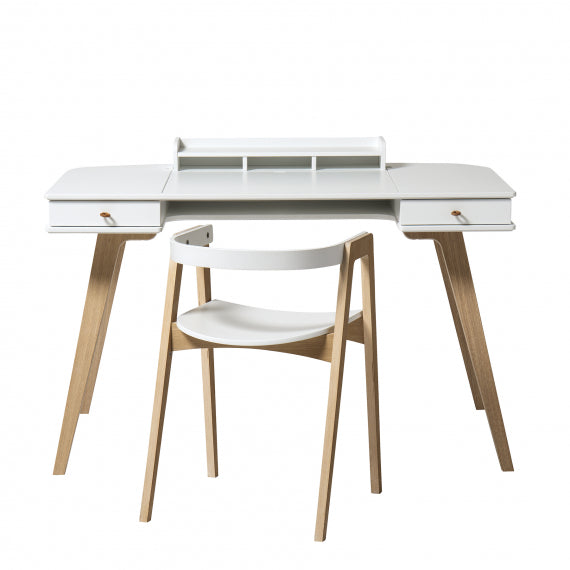 Oliver Furniture  Kinder Schreibtisch Wood 72,6 cm & Armlehnstuhl  Weiss/Eiche - Online MY SNOWFLAKE