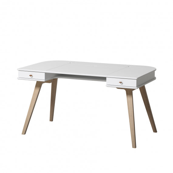 Oliver Furniture  Kinder Schreibtisch Wood 66cm & Armlehnstuhl Set  Weiss/Eiche - Online MY SNOWFLAKE